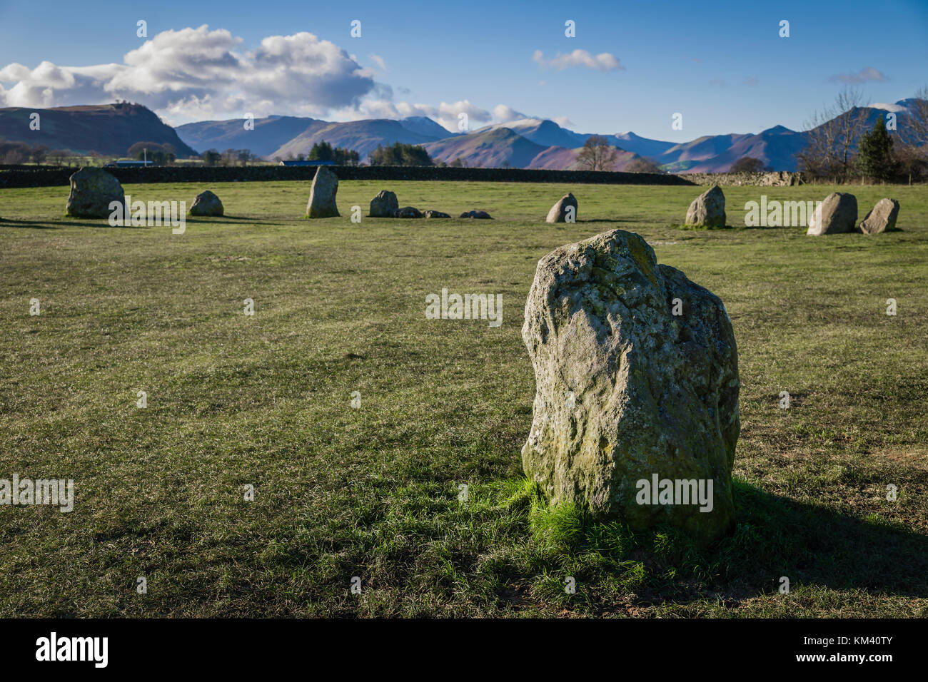 Castlerigg Steinkreis, Lake District, in der Nähe der Stadt Keswick. Stockfoto