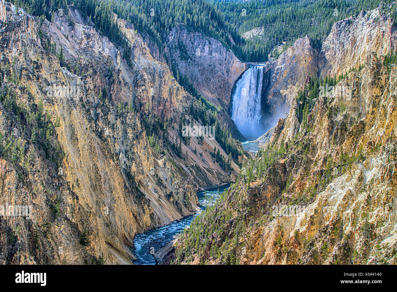 Yellowstone Canyon lower falls auf den Yellowstone River von 'Artist Point', Wyoming, USA Stockfoto