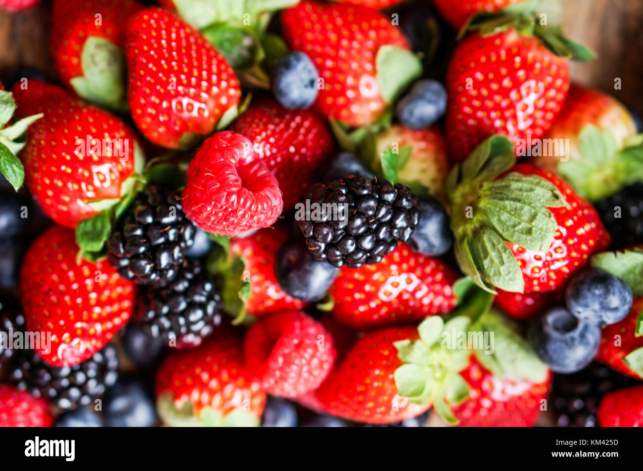 Nahaufnahme von frischen Beeren Stockfoto