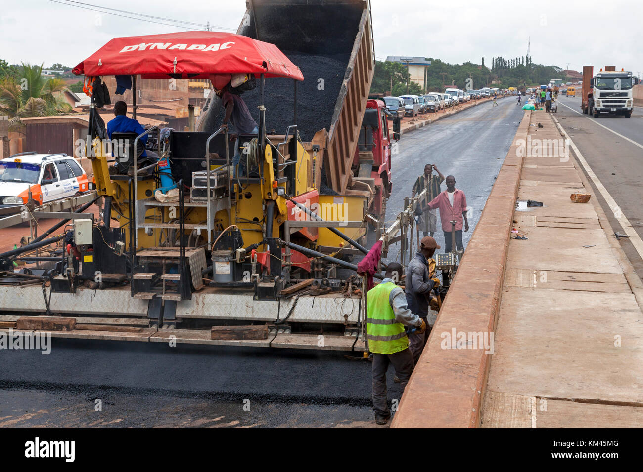 Road Construction, Accra, Ghana, Afrika Stockfoto