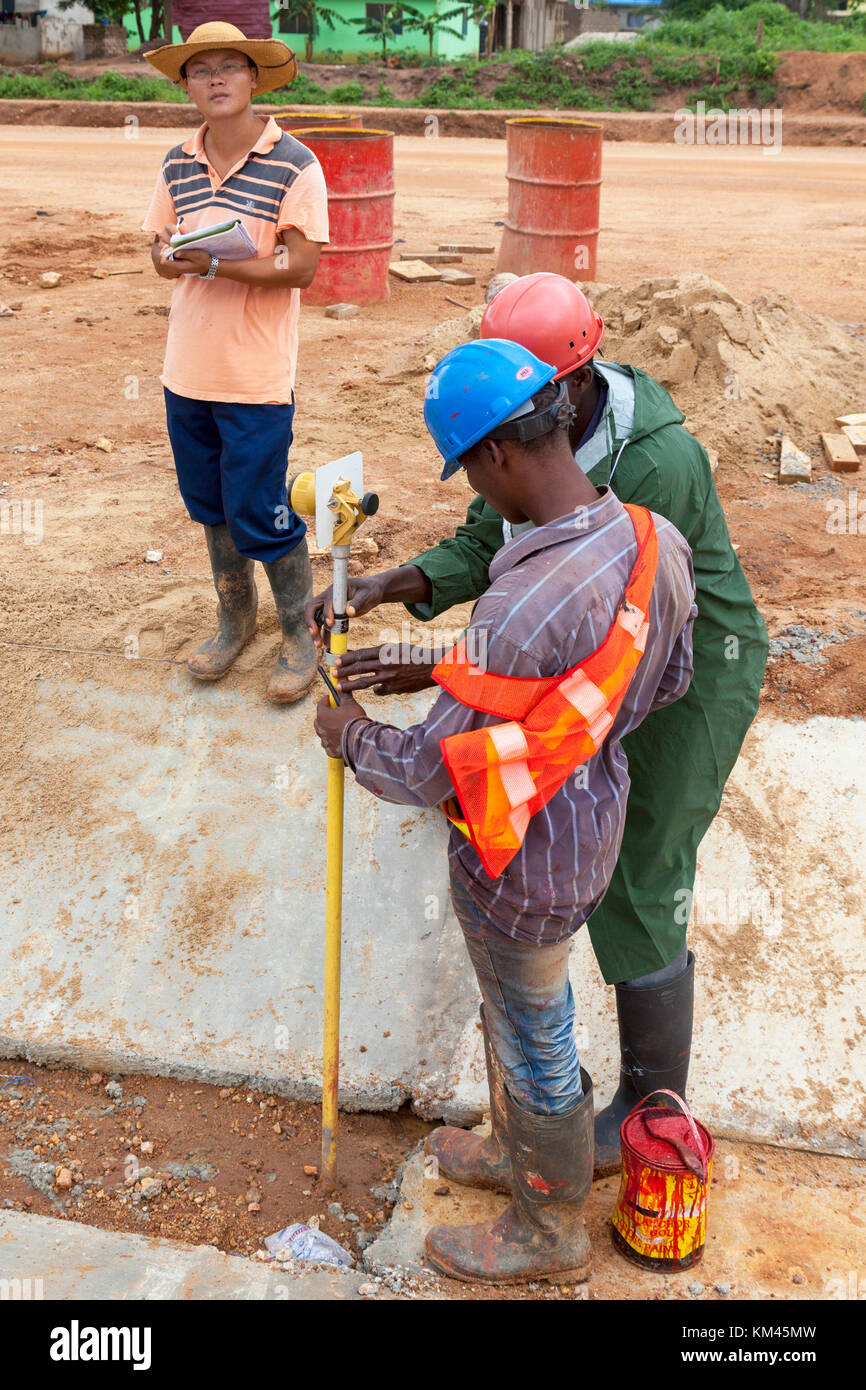 Road Construction, Accra, Ghana, Afrika Stockfoto