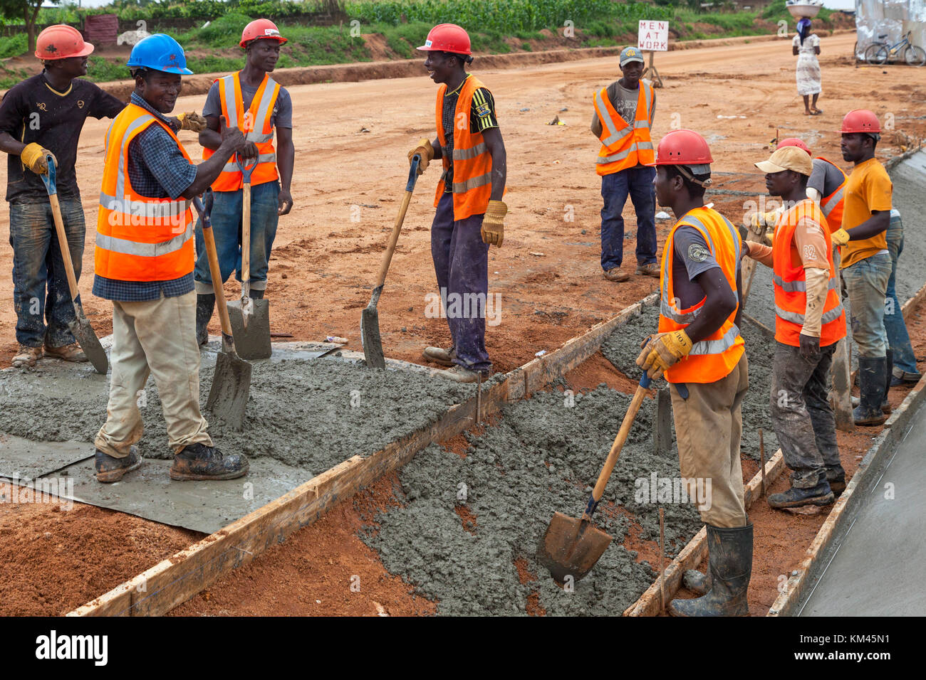 Road Construction, Accra, Ghana, Afrika Stockfoto
