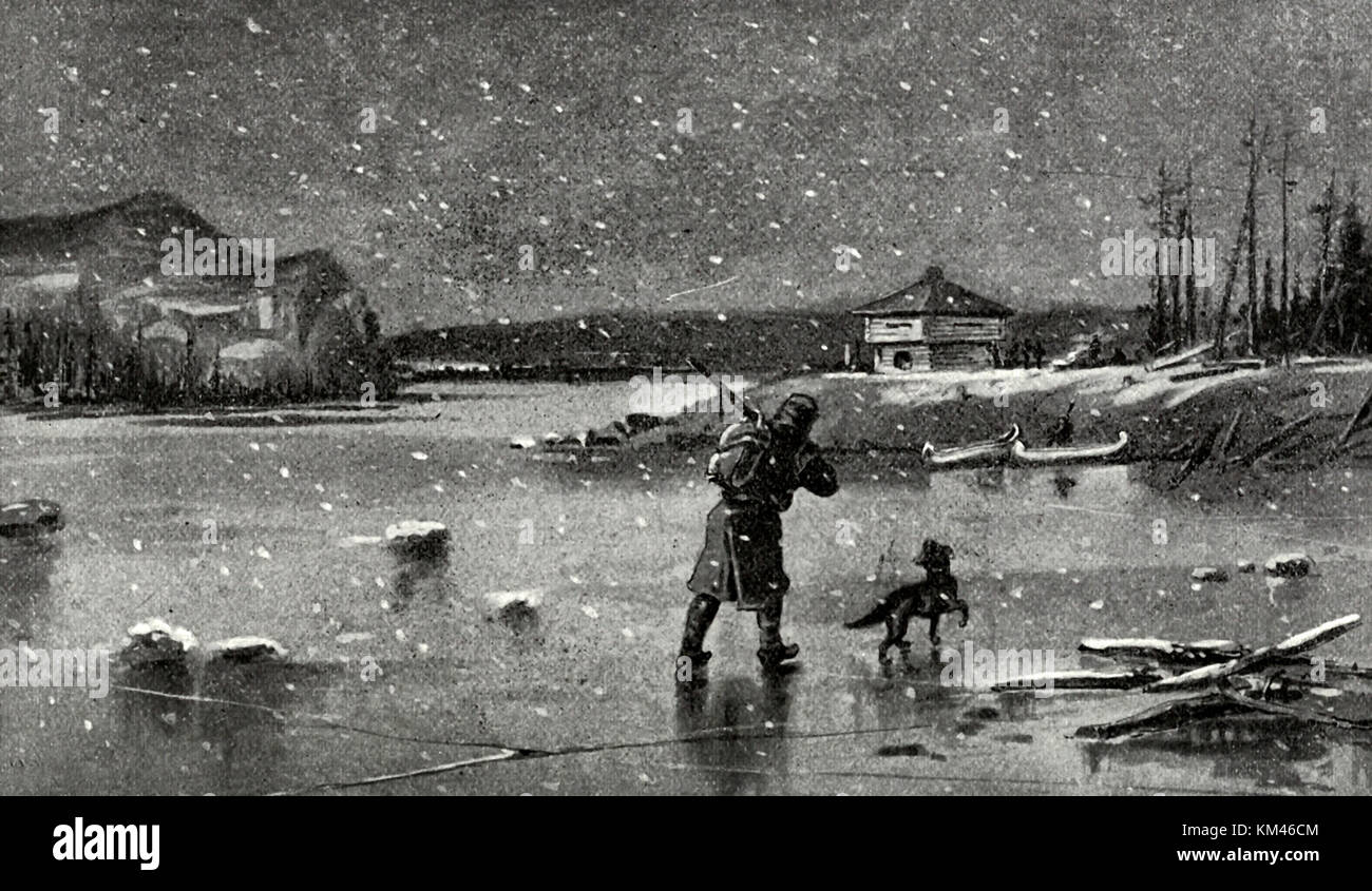 Winterquartiere auf der oberen Mississippi, die Erkundung der Neuen Welt Stockfoto