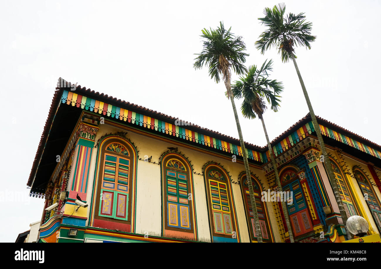 Haus der Tan Teng Niah, die farbenfrohen Gebäude in Singapur ist in der Mitte von Little India, Singapur entfernt. Stockfoto