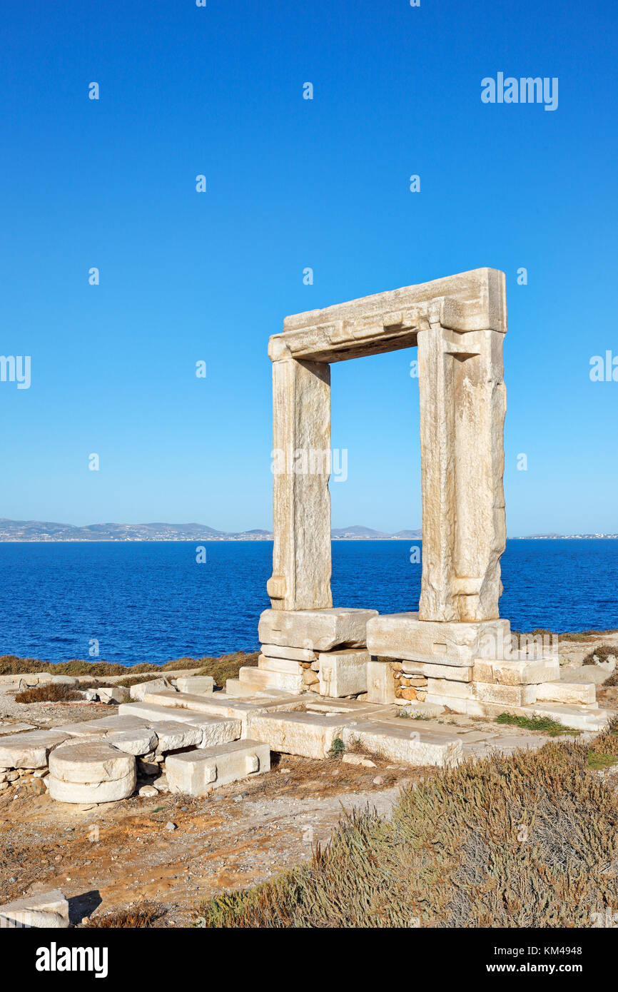 Portara in Chora Naxos auf den Kykladen, Griechenland Stockfoto