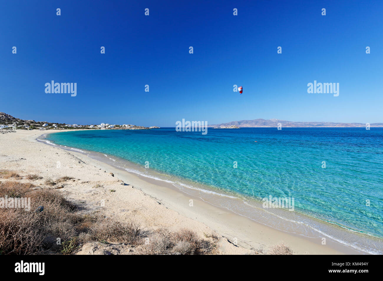 Mikri Vigla Strand der Insel Naxos, Kykladen, Griechenland Stockfoto