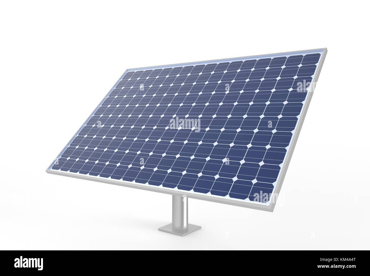 Solarmodul auf weißem Hintergrund. Solarzelle. 3D-Darstellung Stockfoto Solarmodul auf weißem Hintergrund. Solarzelle. 3D-Darstellung Stockfoto