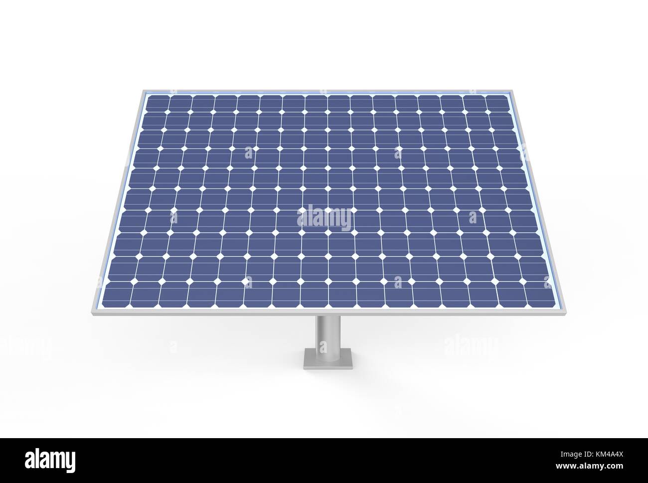 Solarmodul auf weißem Hintergrund. Solarzelle. 3D-Darstellung Stockfoto Solarmodul auf weißem Hintergrund. Solarzelle. 3D-Darstellung Stockfoto