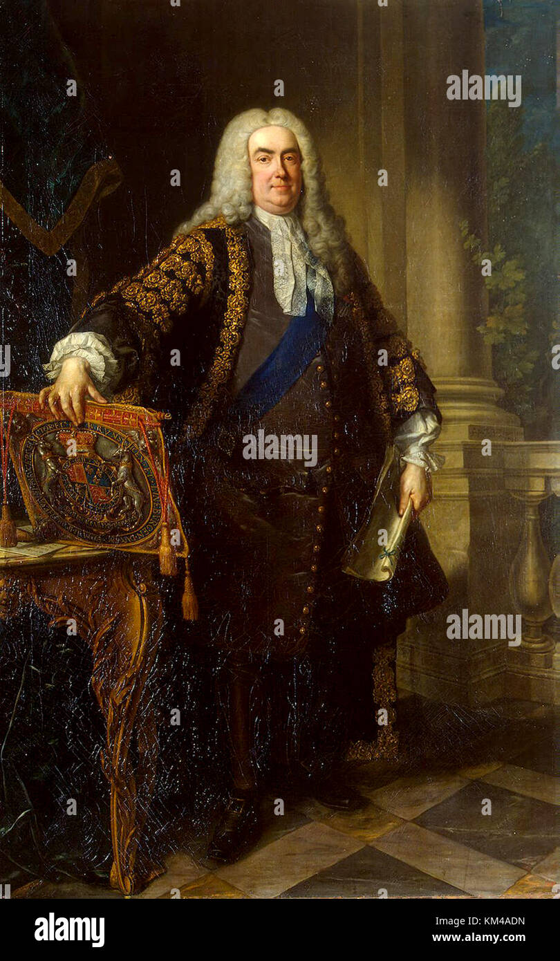 Robert Walpole, 1. Earl of Orford, Sir Robert Walpole, britischer Staatsmann, wird in der Regel als De-facto-ersten Premierminister von Großbritannien angesehen Stockfoto