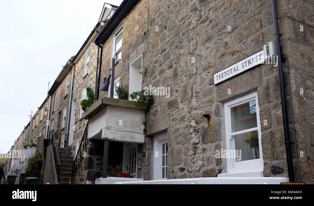 Abstinenzler Straße St Ives Cornwall UK Stockfoto