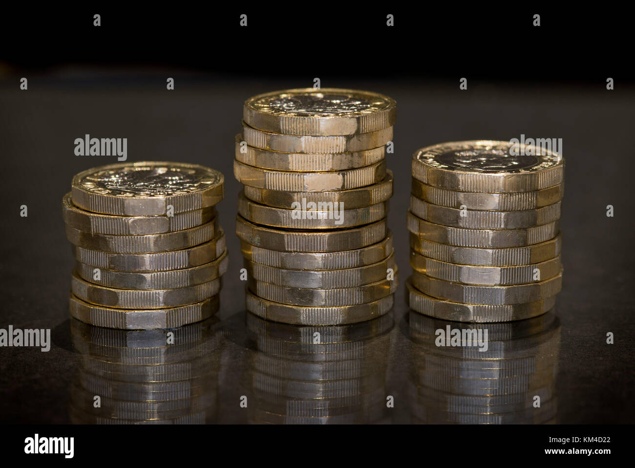 Neue britische Pfund Münzen gbp Stockfoto