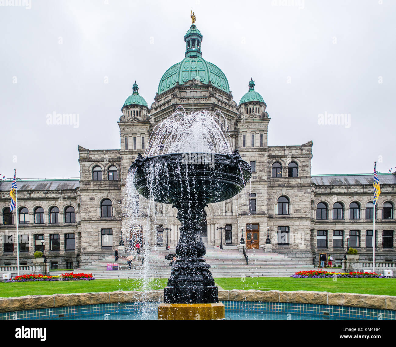 Das Parliament House und Brunnen, Victoria, Vancouver Island Stockfoto