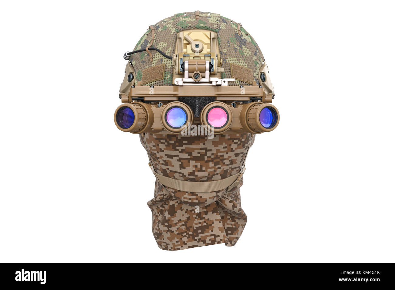 Helm nacht Goggles mit Bandage, Vorderansicht Stockfoto