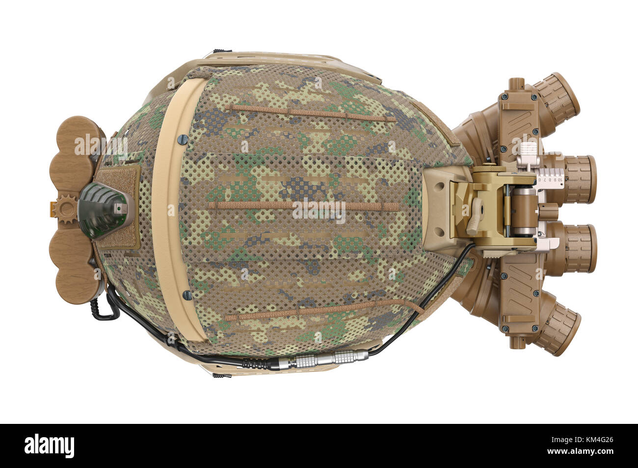 Helm Militär, Ansicht von oben Stockfoto