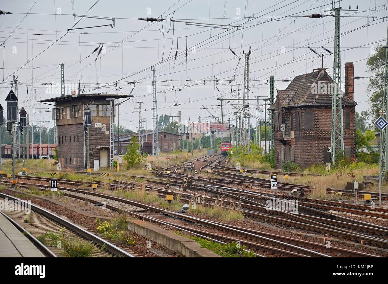 Am Bahnhof Angermünde (Mecklenburg-Vorpommern, Deutschland) Stockfoto