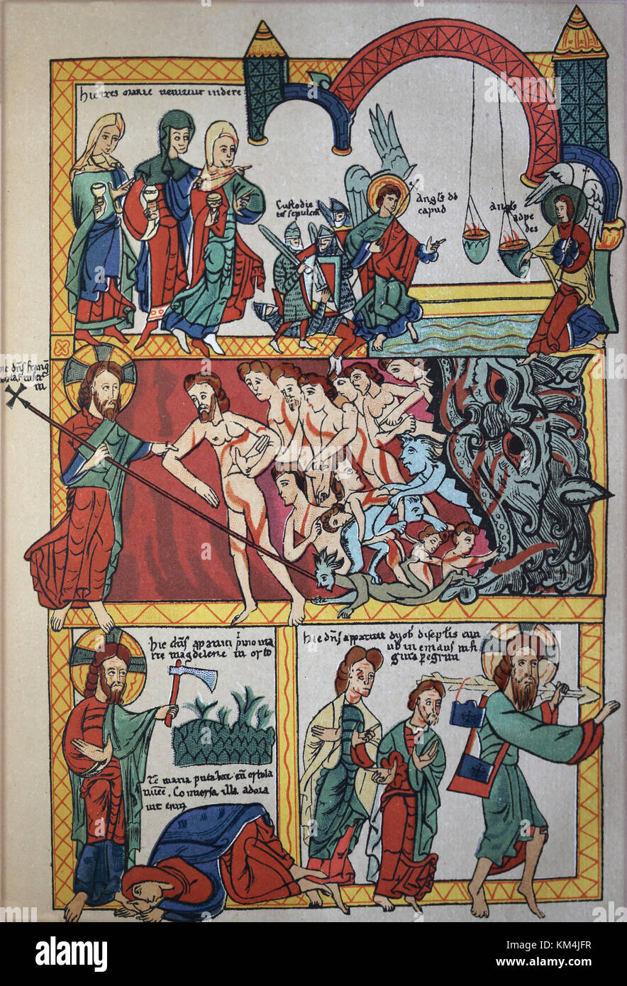 Bibel von Avila, Spanien. Codice des XII. Jahrhunderts. Romanisch. Replikat. Stich, 19. Jahrhundert. Stockfoto