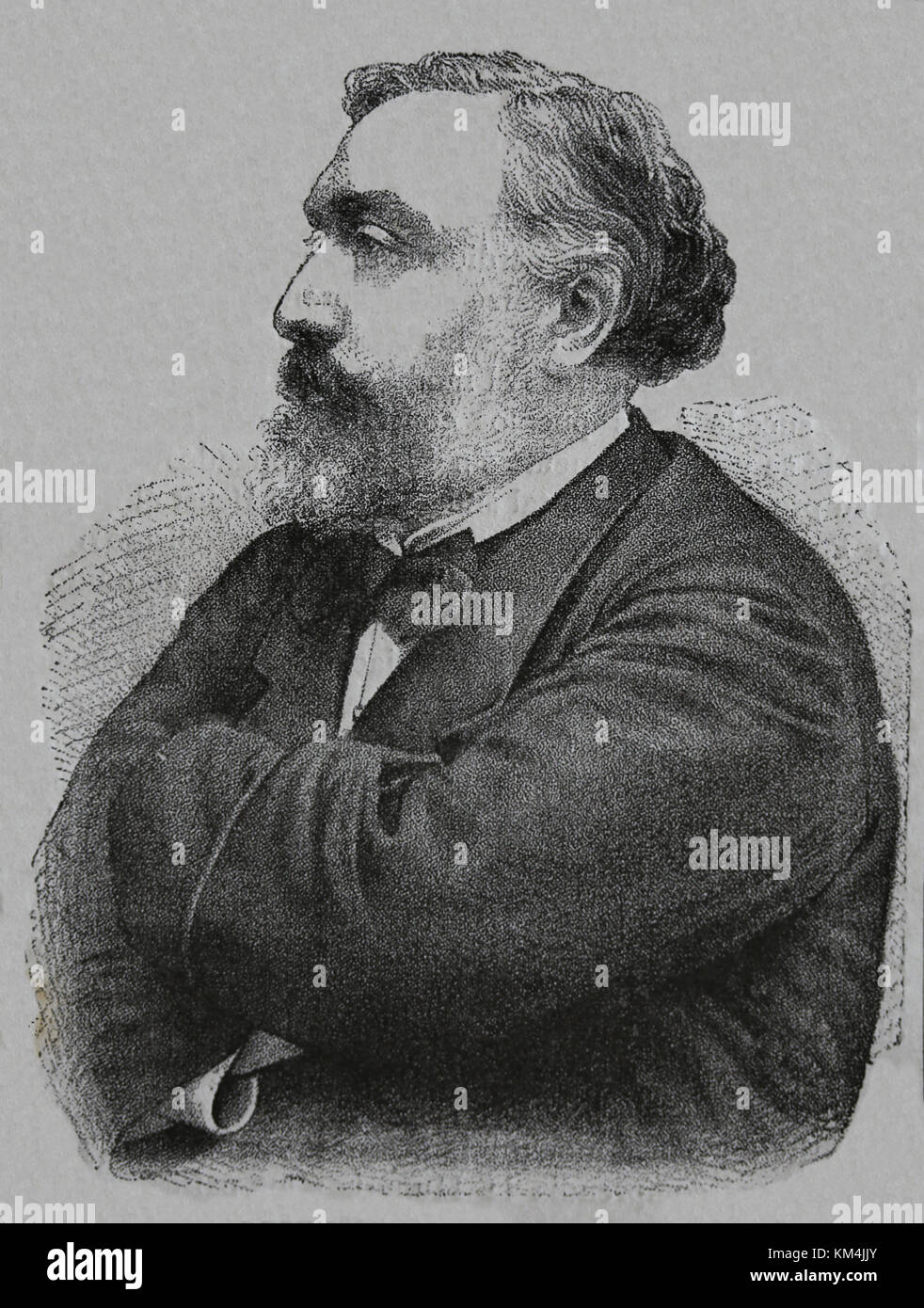 Leon Gambetta (1838-1882) französischer Staatsmann. Portrait.gravur, 1883. Stockfoto