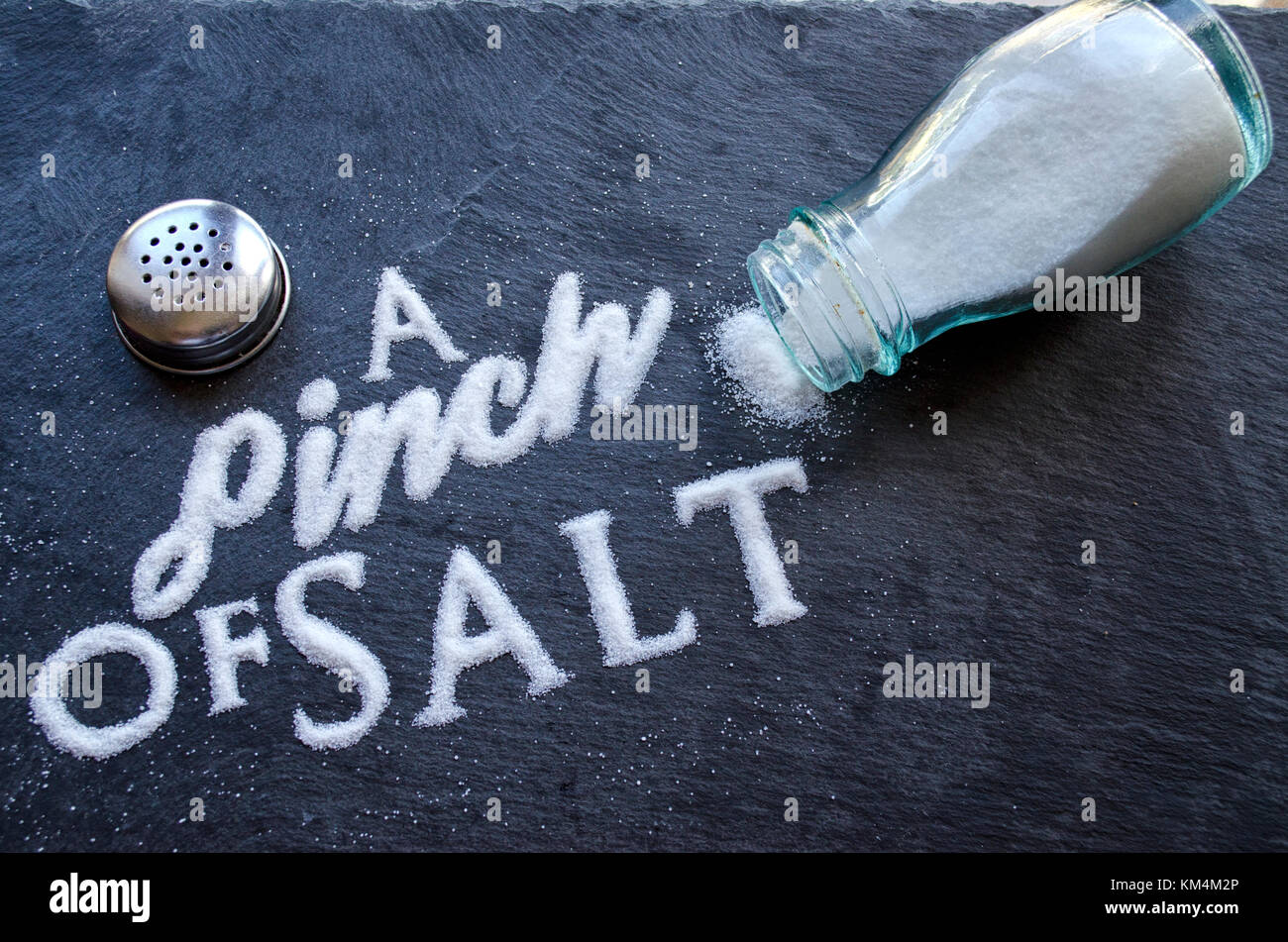Eine Prise Salz typografische Gestaltung Stockfoto