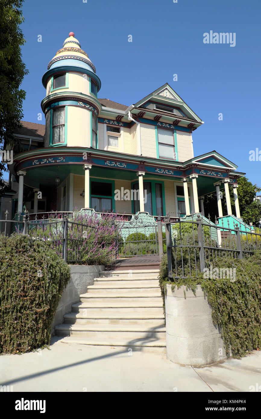Große renovierten historischen viktorianischen Haus auf Kensington Avenue im Angelino Heights von Echo Park Los Angeles Kalifornien KATHY DEWITT Stockfoto