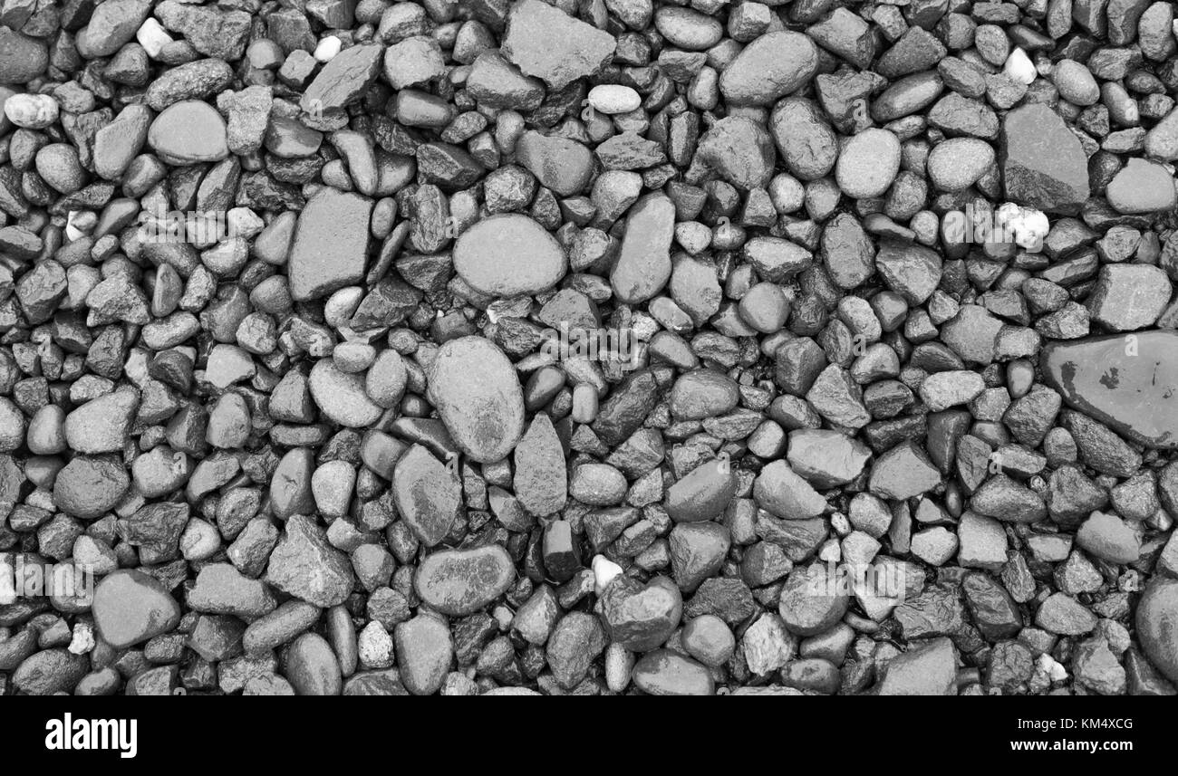 Nassen Kiesel, Steine Hintergrund Stockfoto