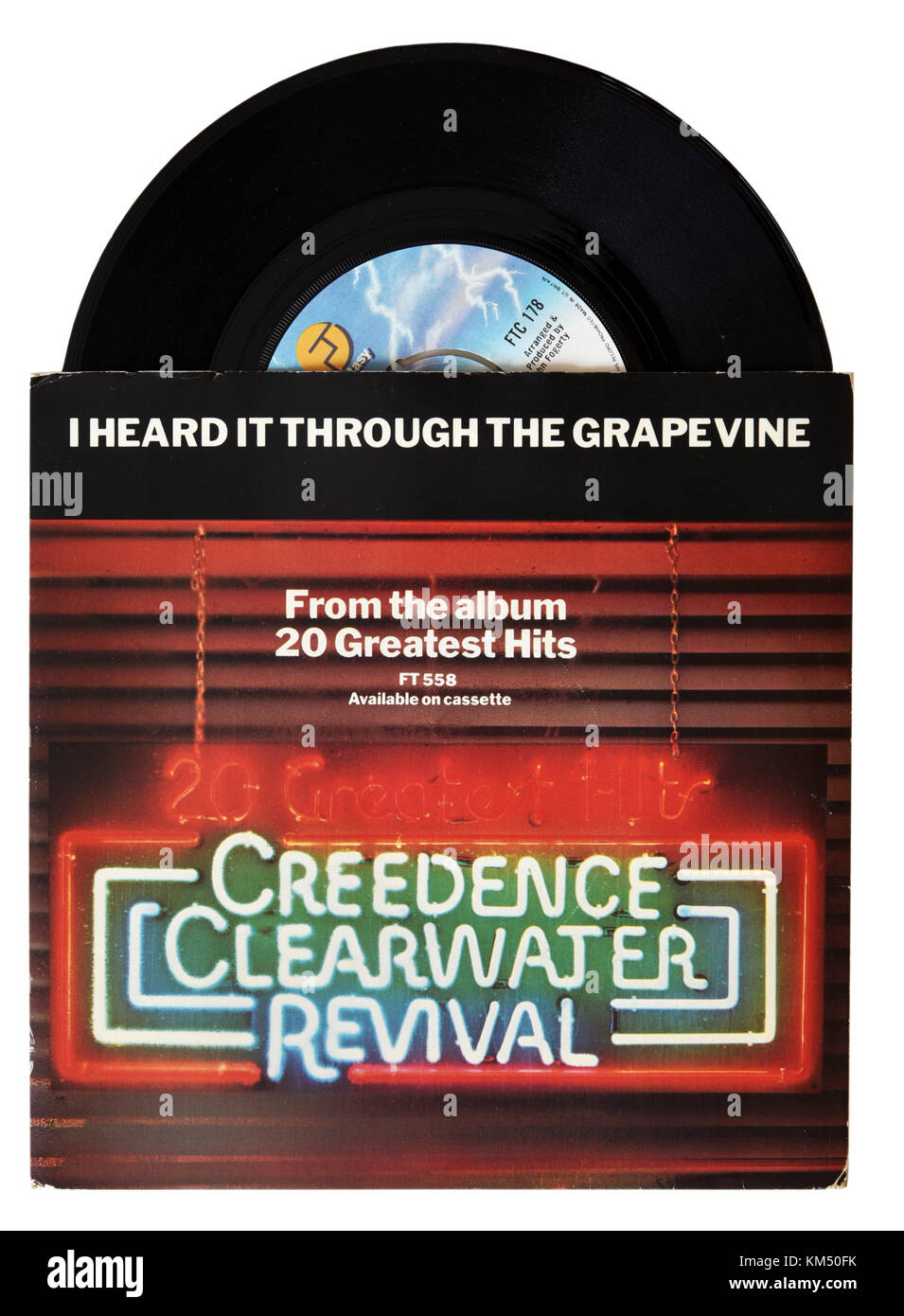 Creedence Clearwater Revival (CCR) Ich habe gehört, dass es durch den Weinstock sieben Zoll single Stockfoto