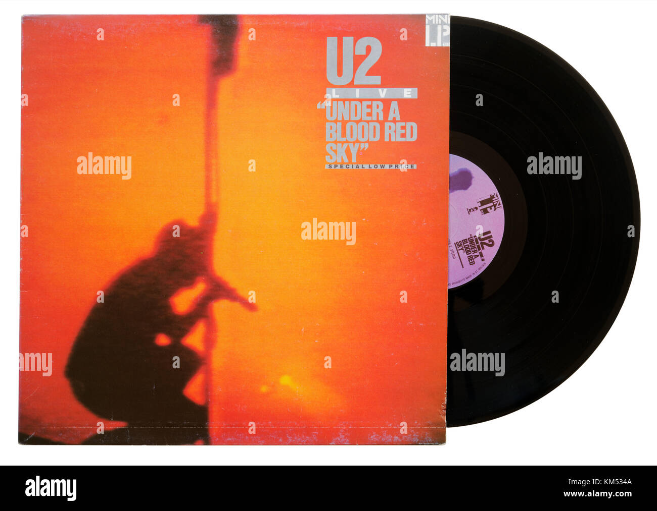 U2 Live unter einem Blood Red Sky album Stockfoto