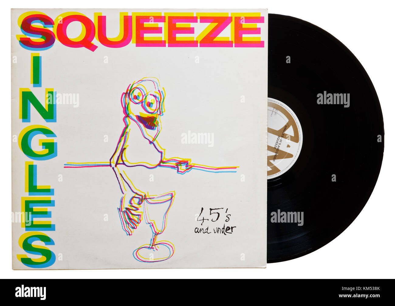 Squeeze 45 s und unter singles Compilation Album Stockfoto