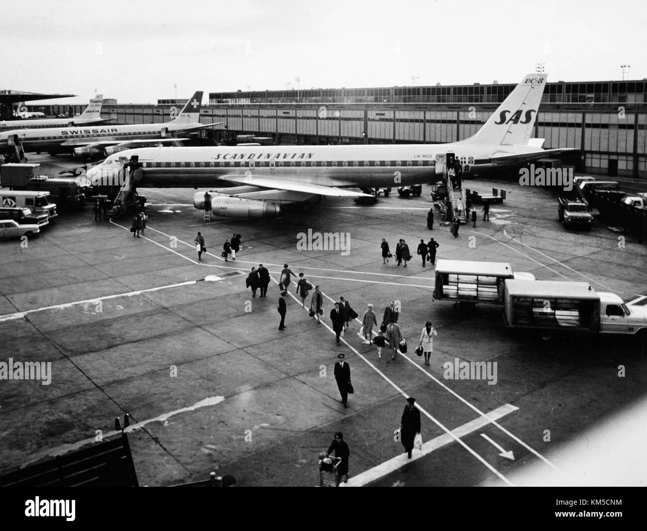 Der John F. Kennedy International Airport in New York ist einer der geschäftigsten und wichtigsten Flughäfen in den Vereinigten Staaten. Es dient als wichtiger Drehkreuz für internationale und Inlandsflüge. Stockfoto
