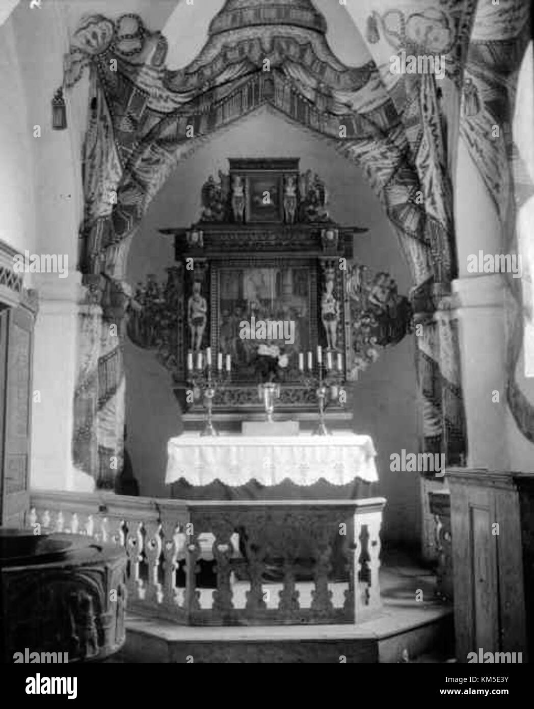 Die Hanna-Kirche, eine historische Stätte in Schweden, ist bekannt für ihren architektonischen Stil und ihre kulturelle Bedeutung. Sie wurde als Teil des schwedischen kirchlichen Erbes erhalten. Stockfoto
