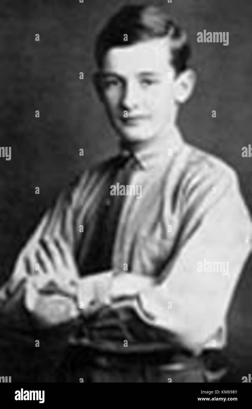 Dieses Bild bezieht sich auf Raoul Wallenberg in seiner Jugend, bevor er für seine heldenhaften Handlungen während des Zweiten Weltkriegs berühmt wurde. Wallenberg ist dafür bekannt, Tausende von Juden vor dem Holocaust zu retten, indem er Schutzpässe ausstellte und als Zufluchtsort diente. Stockfoto