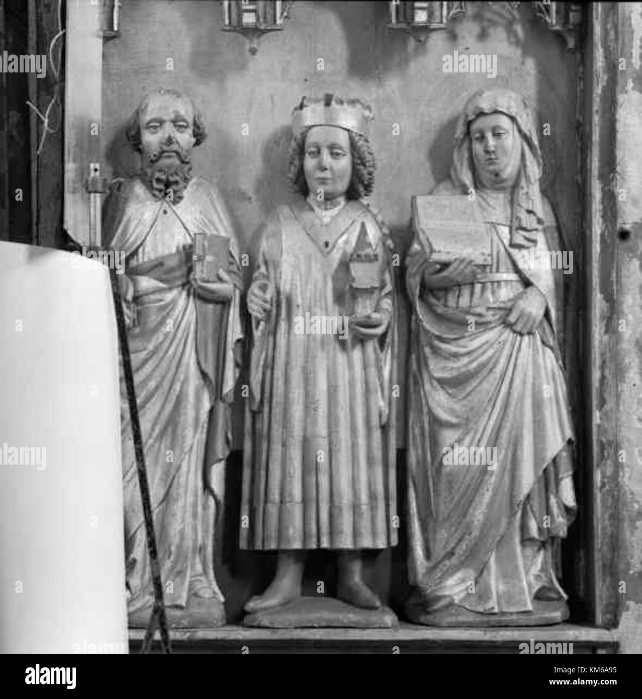 Foto der Kumla-Kirche (Kumla kyrka) in Schweden, dokumentiert durch das schwedische Nationaldenkmalamt. Stockfoto