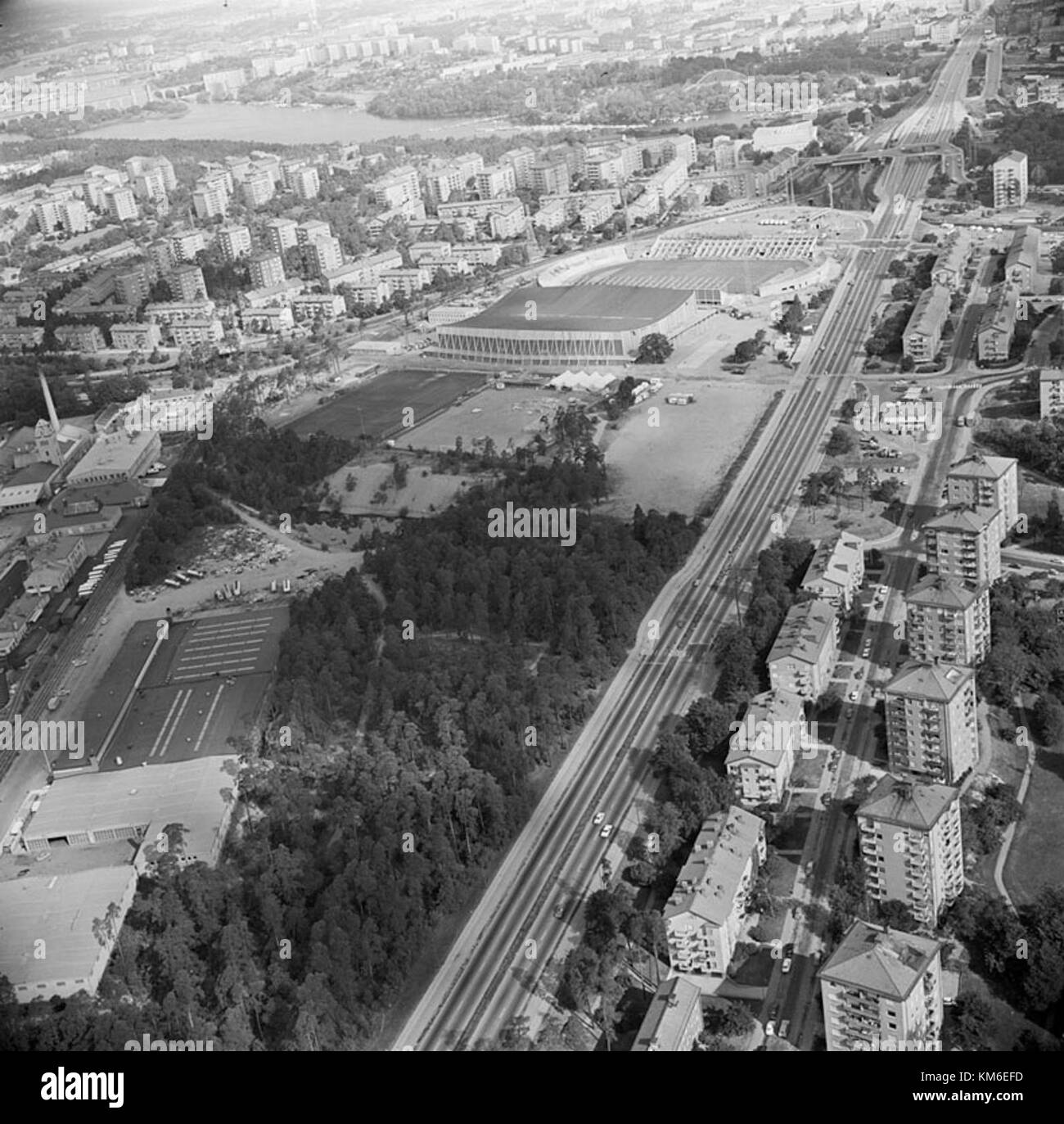 Isstadion ist eine Sportarena in Schweden, die im KMB-Register für ihre architektonische und kulturelle Bedeutung dokumentiert ist. Stockfoto