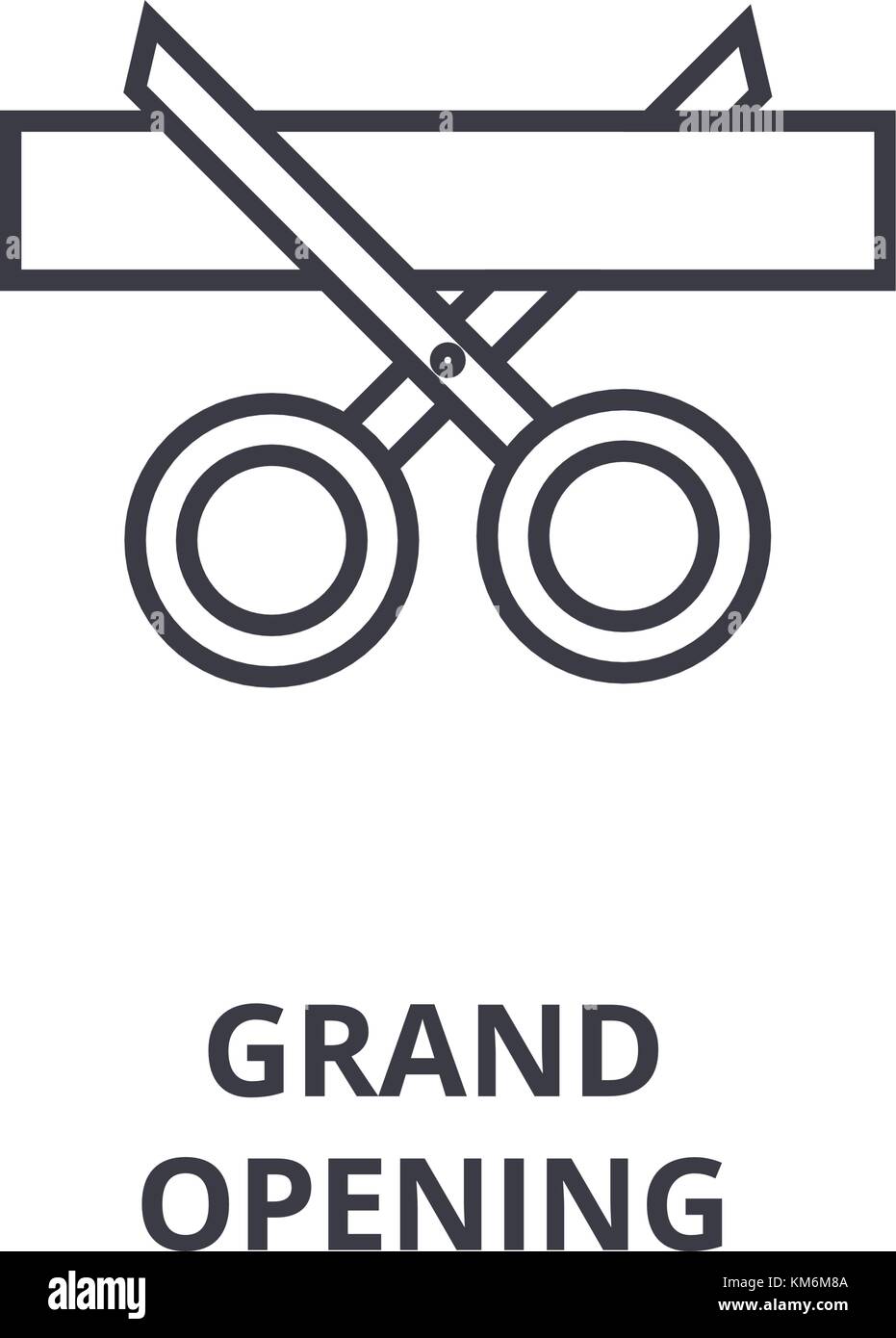 Grand Opening line Symbol, Zeichen, lineare Symbol, Vektor, Abbildung Stock Vektor