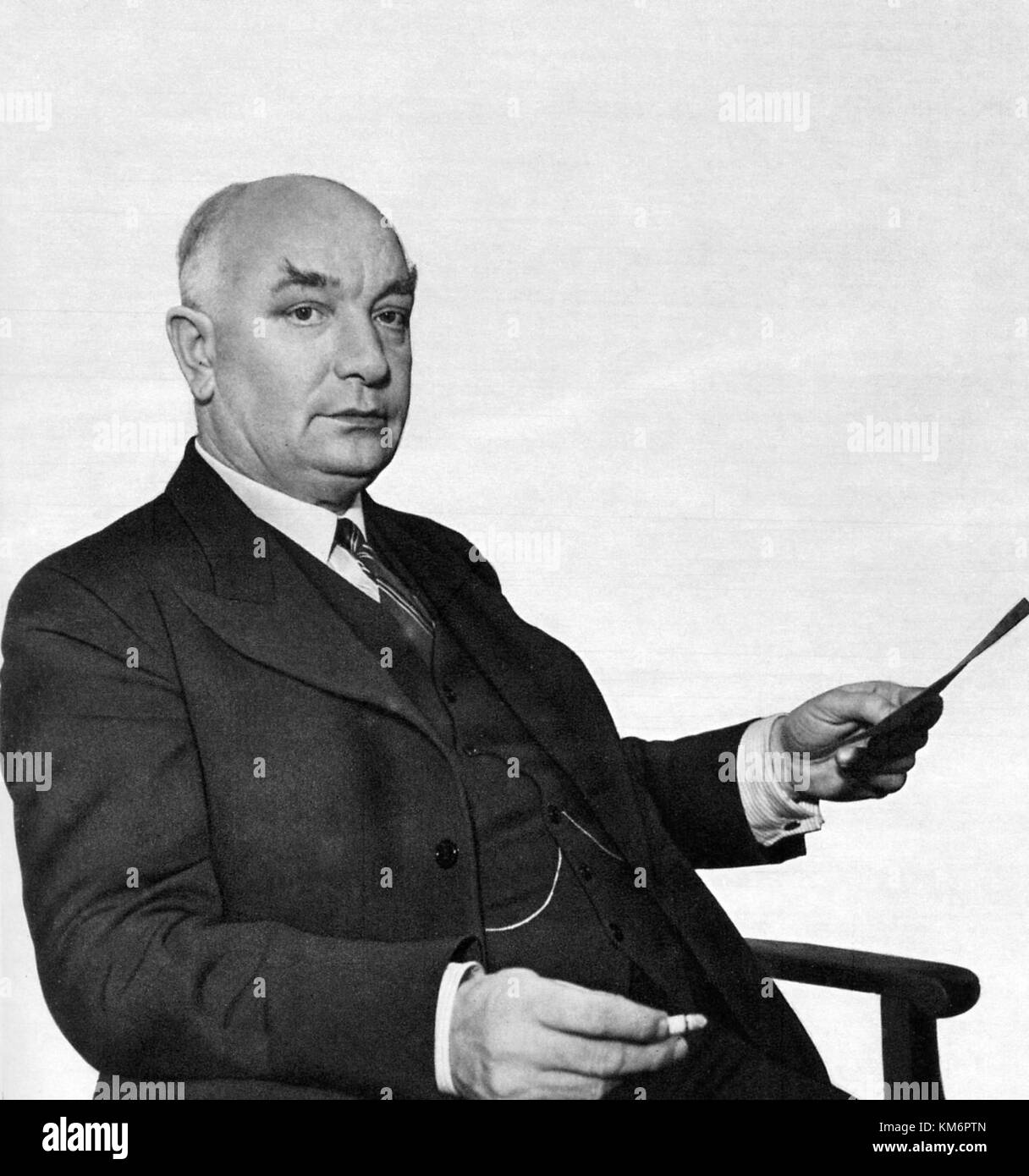 Per Albin Hansson war ein schwedischer Politiker und Vorsitzender der Sozialdemokratischen Partei und war von 1932 bis zu seinem Tod 1946 Premierminister. Er spielte eine Schlüsselrolle bei der Gestaltung des Wohlfahrtsstaates Swedenâ während des 20. Jahrhunderts. Stockfoto