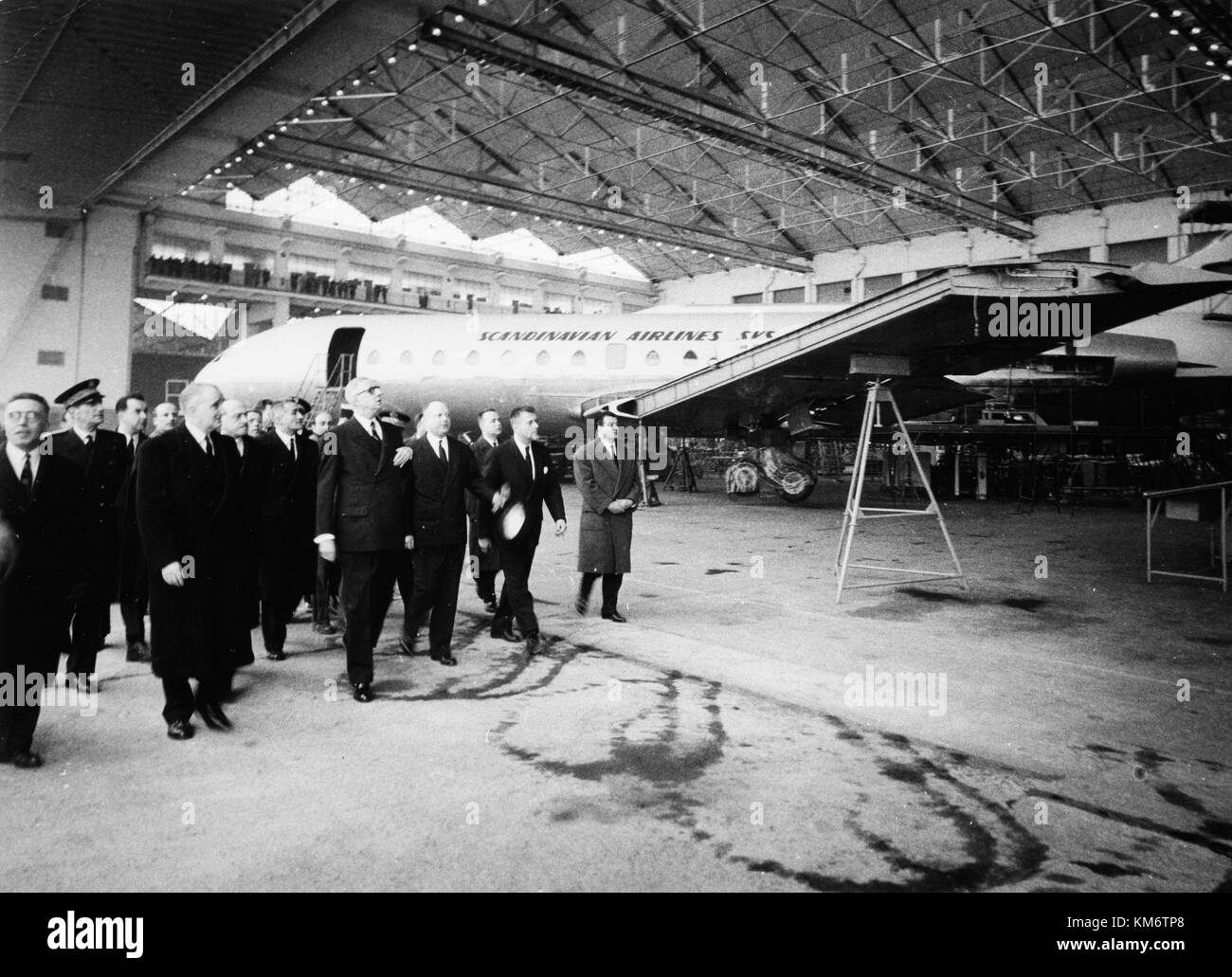 Foto des SAS Carvelle SE 210-Flugzeugs, Registrierungsnummer SE-210, ein Modell, das für sein unverwechselbares Design und seine Servicehistorie bekannt ist. Stockfoto