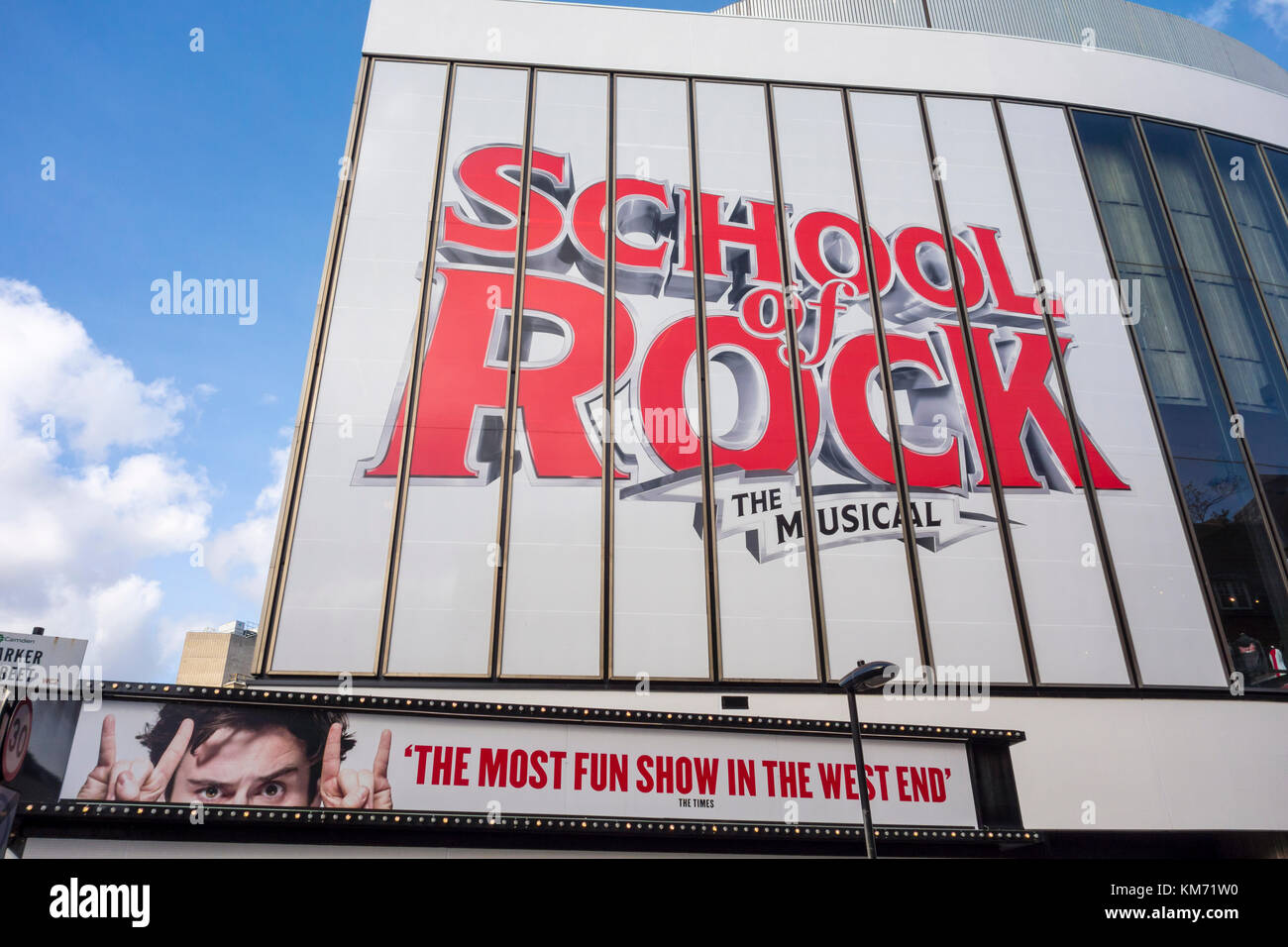 Äußeres Zeichen für die Schule des Rock das Musical, von Julian Fellowes und Andrew Lloyd Webber. New London Theatre Drury Lane, London, Großbritannien Stockfoto