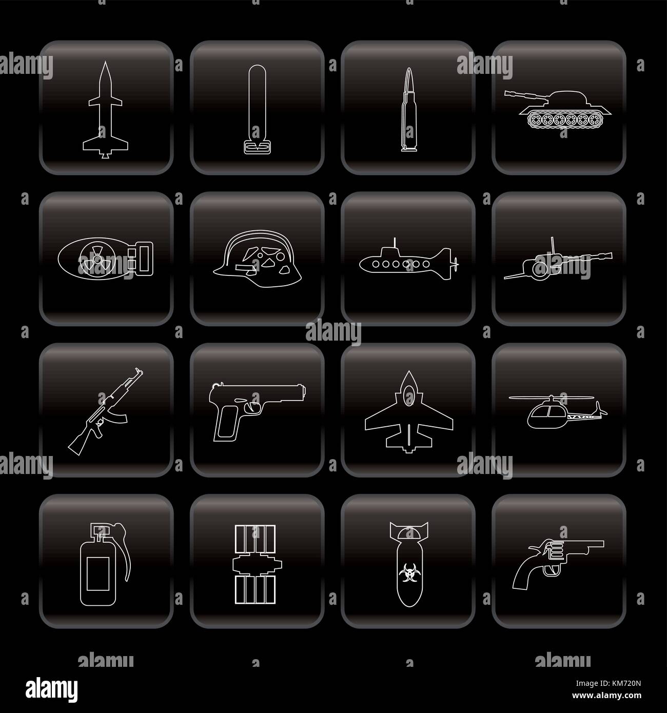 Die Waffe, Waffen und Krieg Symbole - Vektor Icon Set Stock Vektor