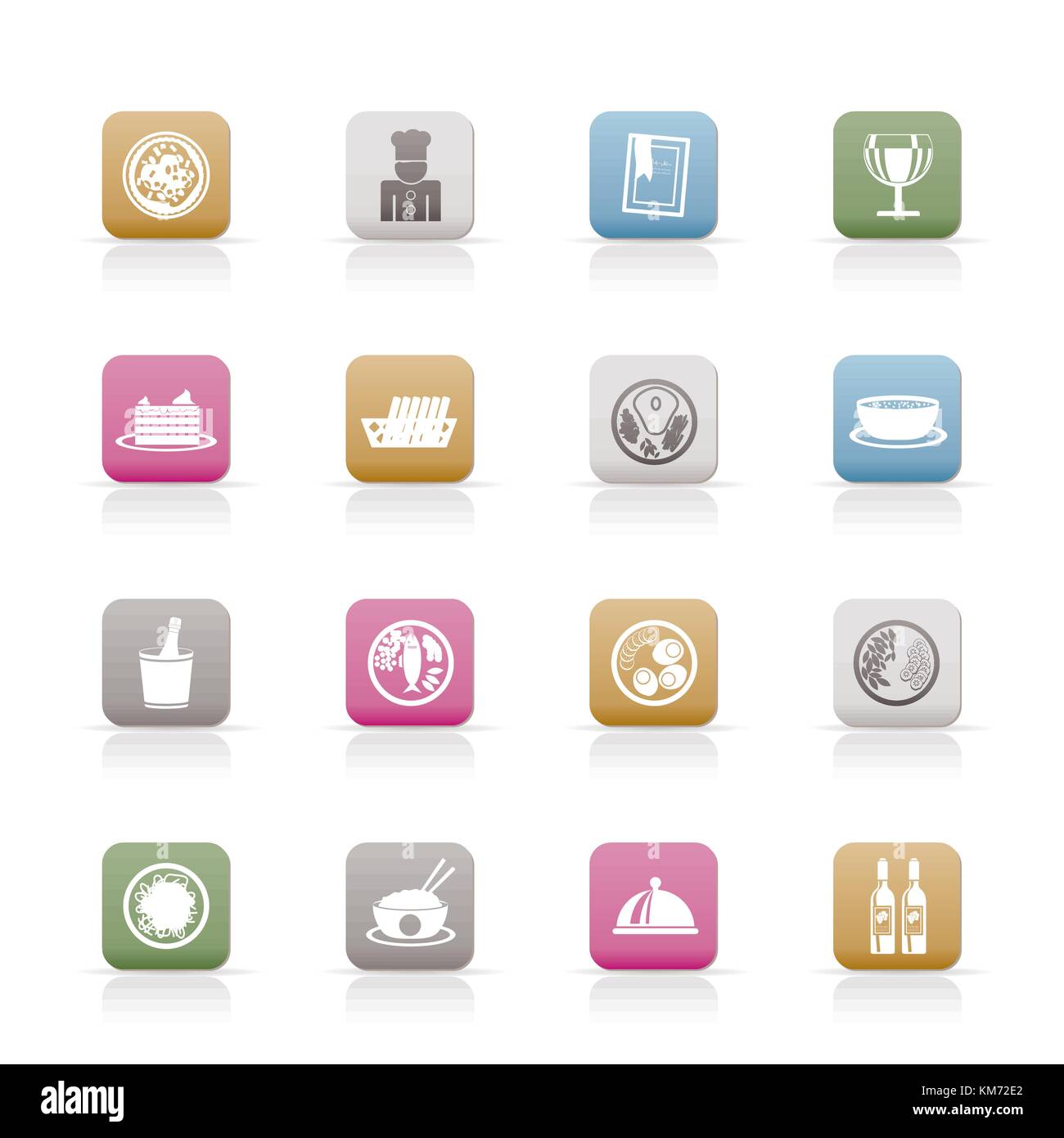 Restaurant, Essen und Trinken Symbole - Vektor Icon Set Stock Vektor