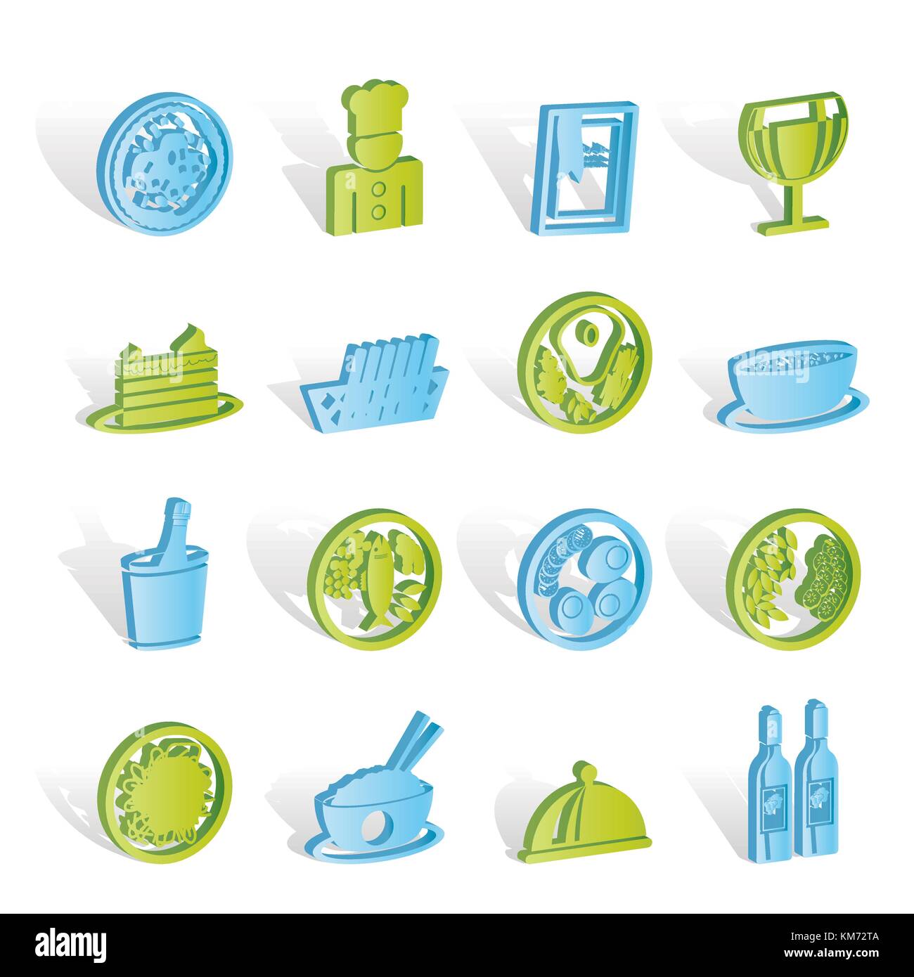 Restaurant, Essen und Trinken Symbole - Vektor Icon Set Stock Vektor
