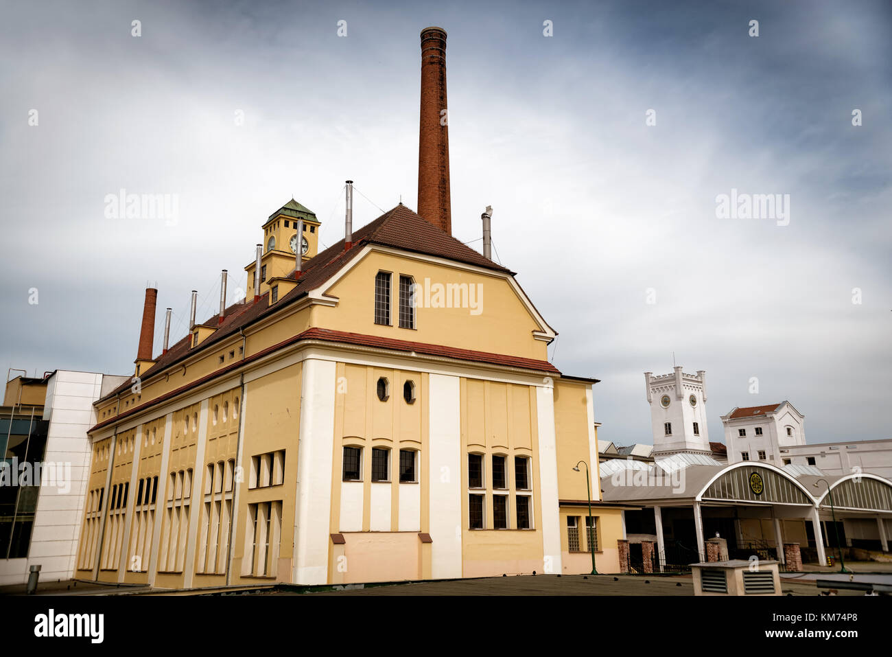 Pilsen (Plzen), tschechische Republik - 22. Mai 2017: Traditionelle Vergärung Gebäude der Brauerei Pilsner Urquell Stockfoto