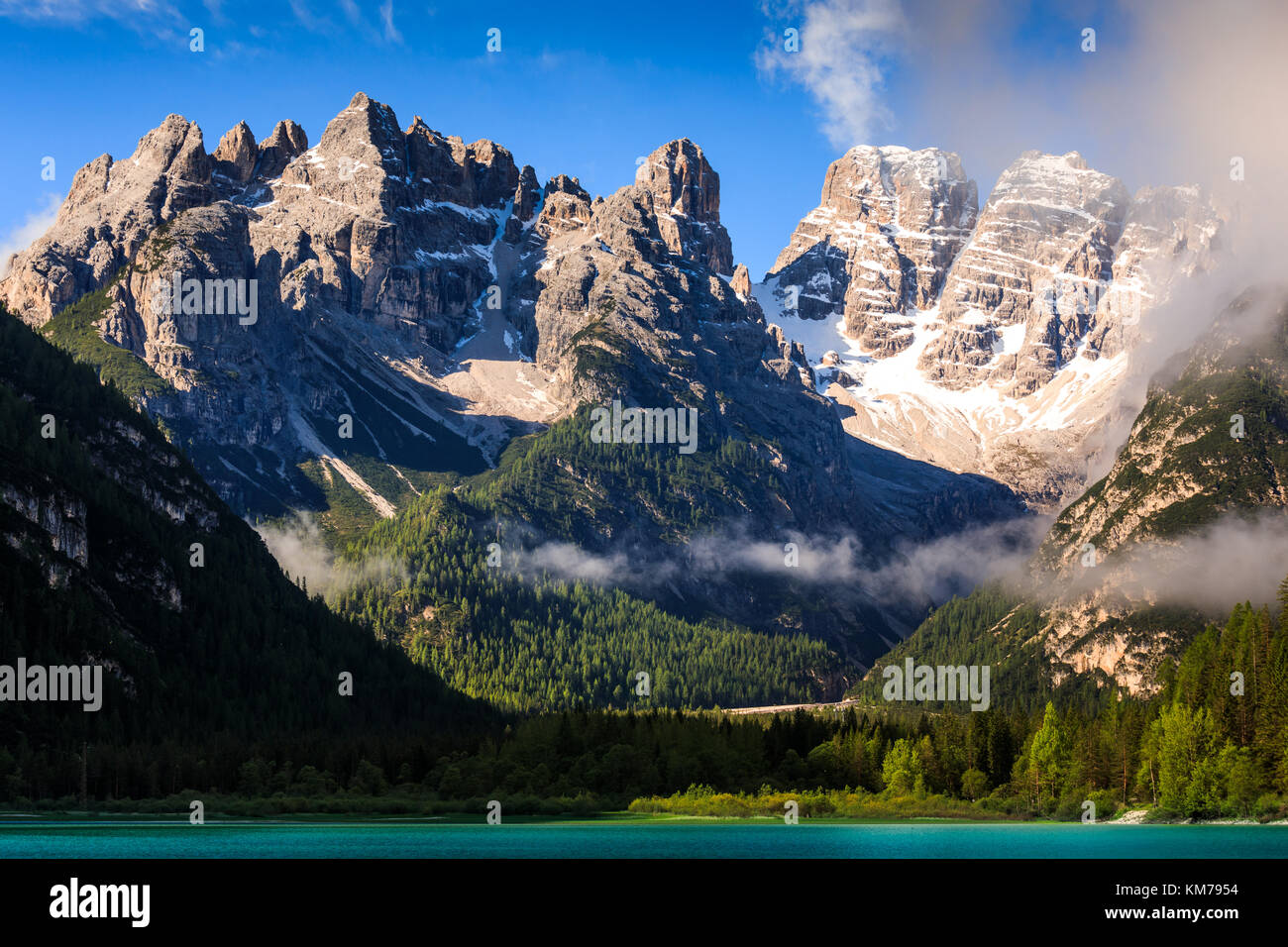 Lago Di Landro See in den Dolomiten, Südtirol, Italien, Europa Stockfoto