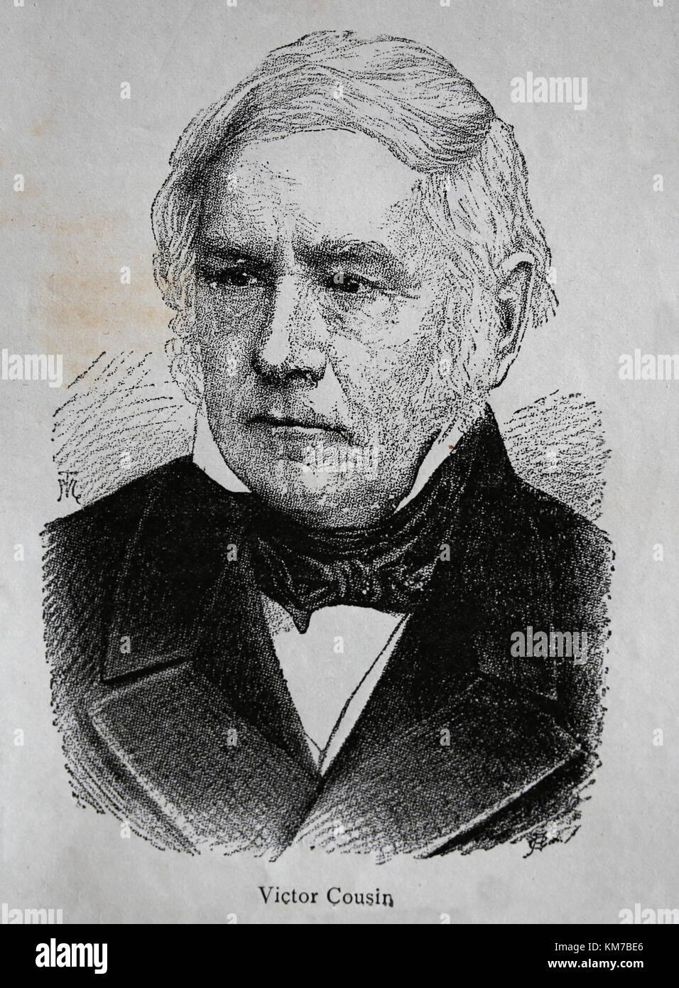 Victor Cousin (1792-1867). Der französische Philosoph. Gründer der electicism. Gravieren, 19. Stockfoto