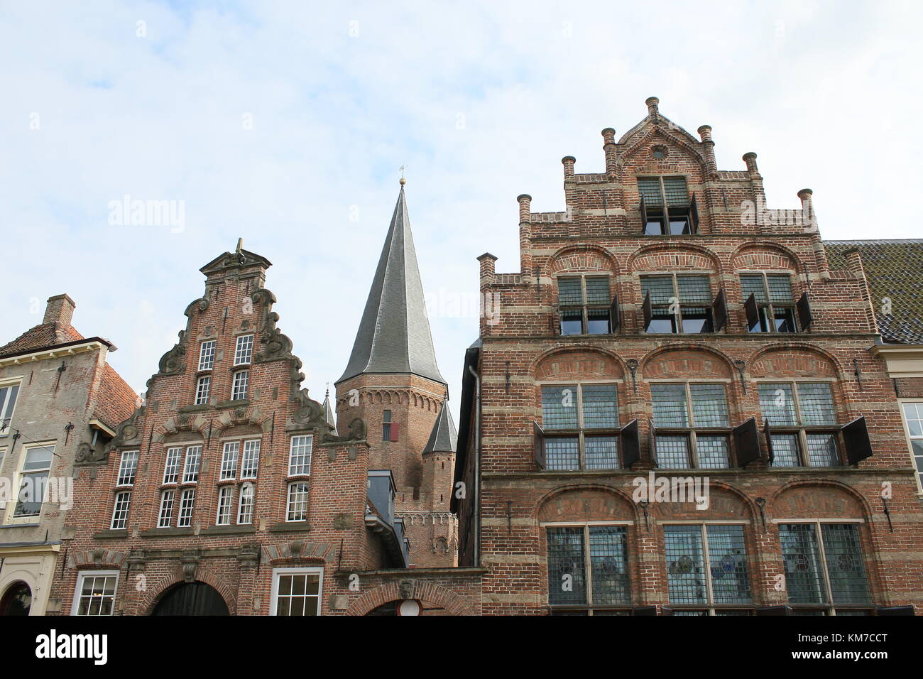 Mittelalterliche Giebel Häuser am Zaadmarkt und Pelikaanstraat, Zutphen, Niederlande Stockfoto