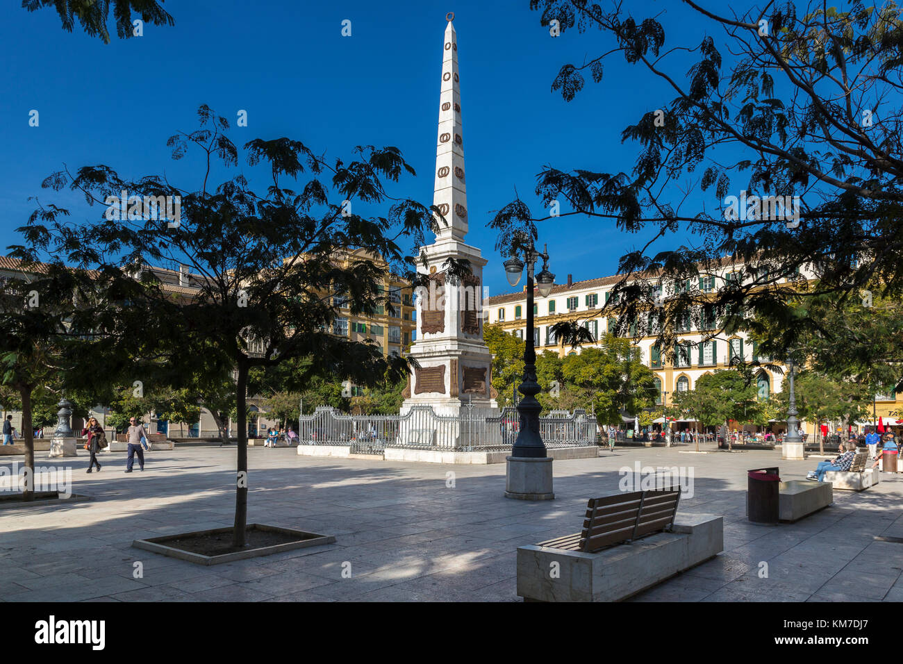 Torrijos Denkmal auf der Plaza Merced, Malaga, Spanien Stockfoto