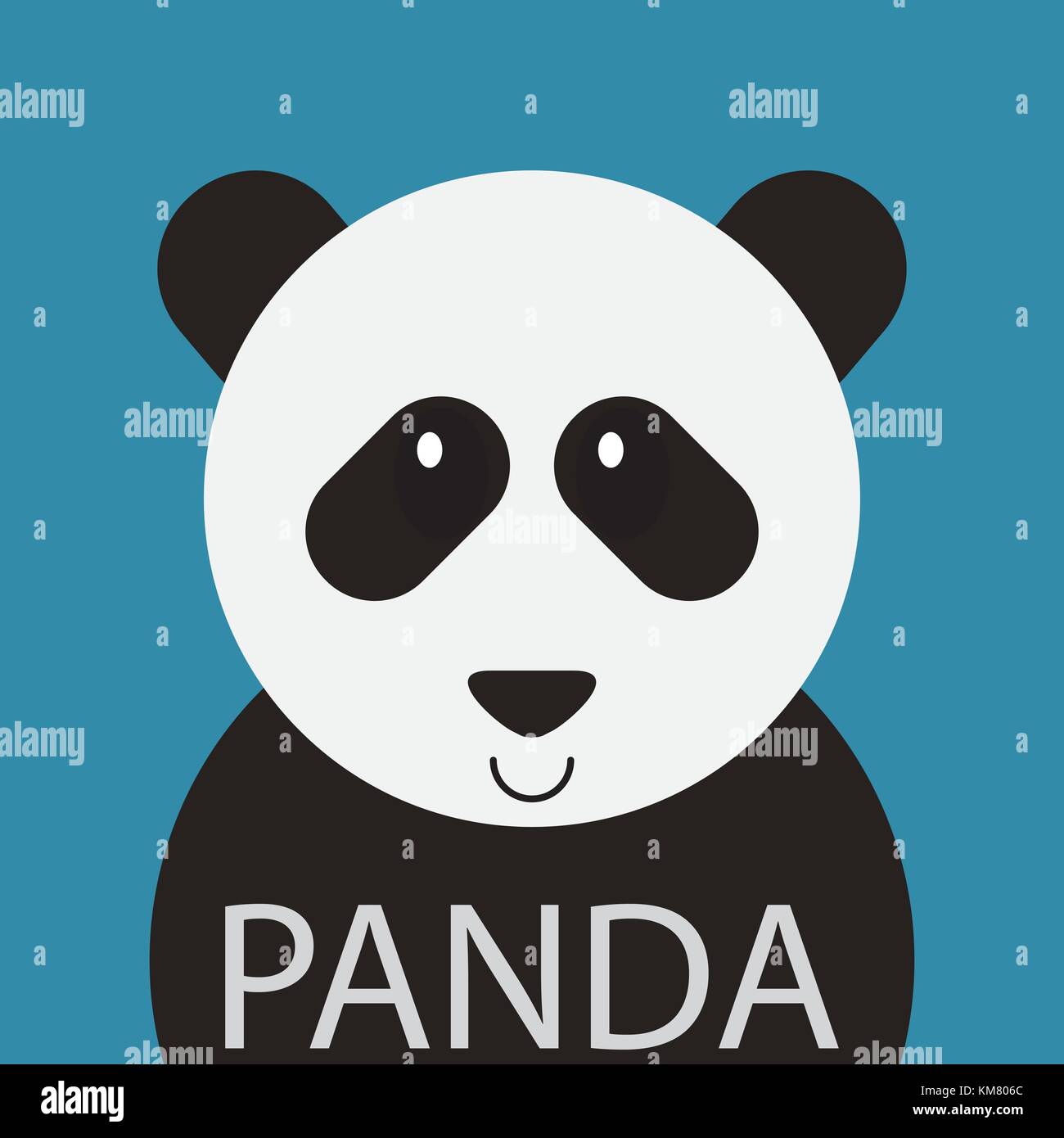 Niedliche panda Bär Cartoon flachbild Symbol Avatar. Stock Vektor