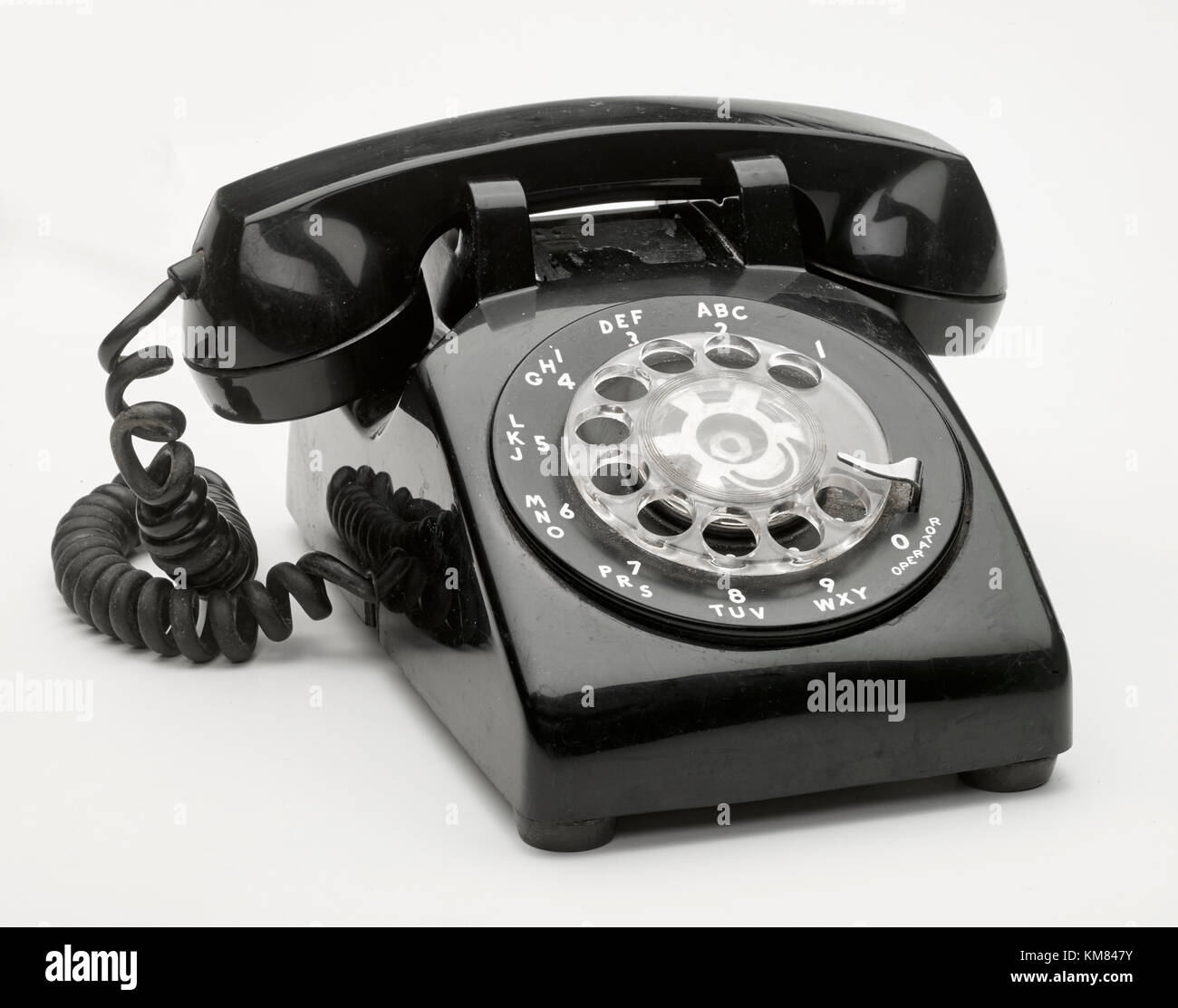 Schwarz Rotary Telefon Stockfoto