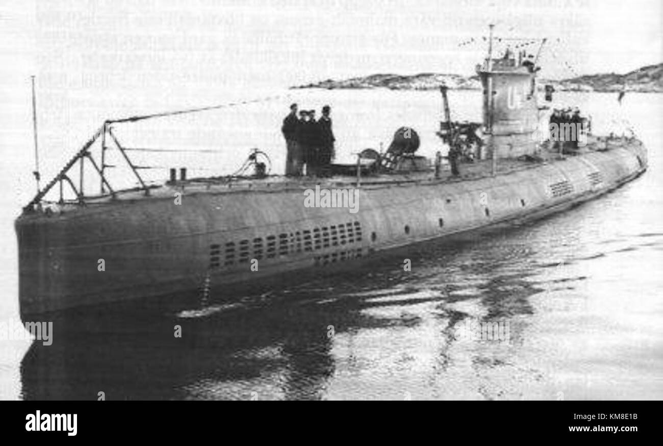 Die HMS Ulven war ein U-Boot der britischen Royal Navy, das Anfang des 20. Jahrhunderts in Betrieb genommen wurde. Einzelheiten über die Servicehistorie und die Spezifikationen sind in den Schiffsaufzeichnungen dokumentiert. Stockfoto