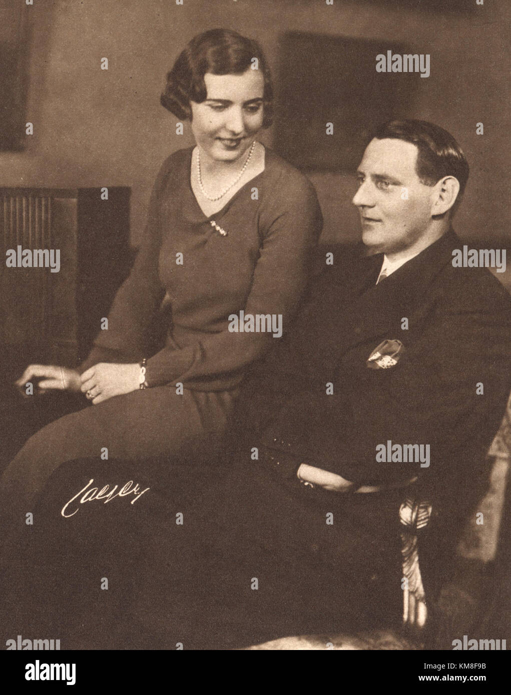 Ingrid und Frederik IX. Beziehen sich auf die dänischen Königsfiguren, Königin Ingrid und König Frederik IX., wichtige Persönlichkeiten in der dänischen Geschichte und Monarchie. Stockfoto