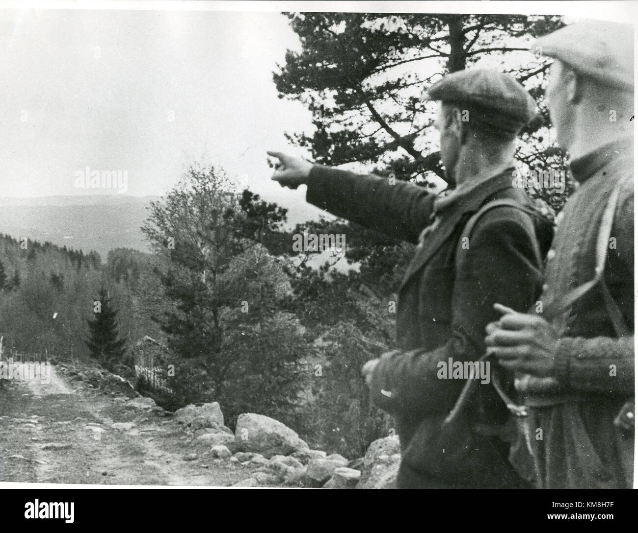 Die norwegischen Flüchtlinge, eine Gruppe, die aufgrund historischer Ereignisse vertrieben wurde, heben die Auswirkungen von Krieg und Konflikt auf die Zivilbevölkerung hervor. Stockfoto