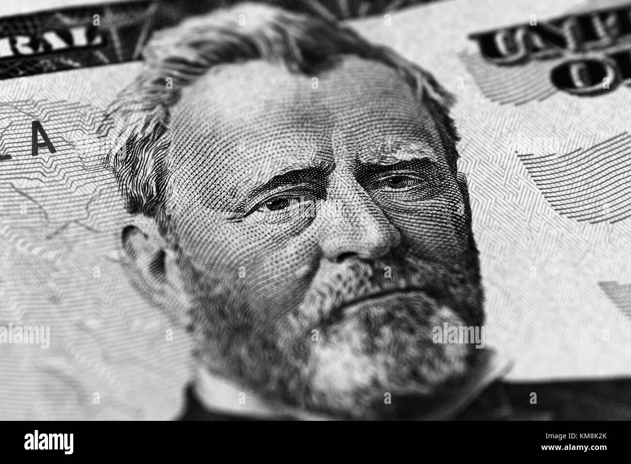 Hiram Ulysses Grant Portrait von uns 50 Dollar Stockfoto